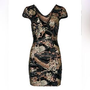 Dress the Population Zoe Black & Bronze Sequin Sheath Dress XS